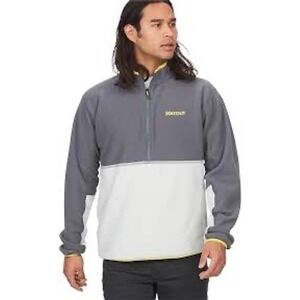 Marmot‎ Rocklin 1/2 Zip Fleece Jacket Gray White Size L Lightweight Gray White